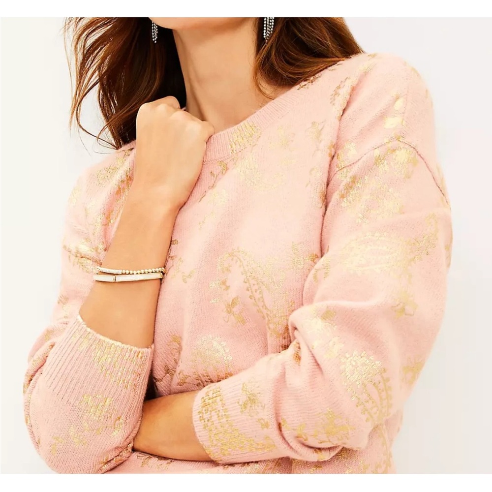 ANN TAYLOR LOFT Shimmer Paisley Sweater 🩷